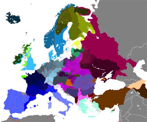 Colour britain, france and russia in red. Alternate Linguistic Map of Europe in 1914 : imaginarymaps