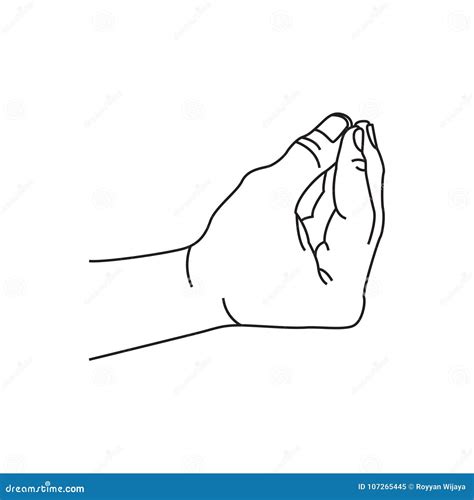 Meme Italian Hand Sign Vector Illustration Line Art Stock Vector
