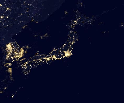 Japan At Night Satellite Image Photograph By Science