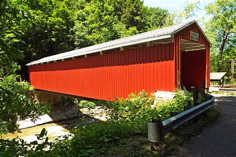 Mcconnells Mill Covered Bridge This Bright Red Bridges Spa Flickr
