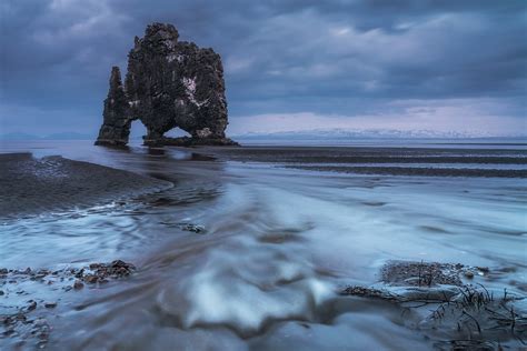 Time Lapse Photo Of Rock Formation On Sea During Daytime Iceland Hd