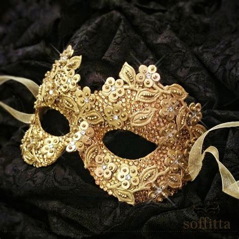 Gold And Black Couples Masquerade Mask Embellished Etsy Gold