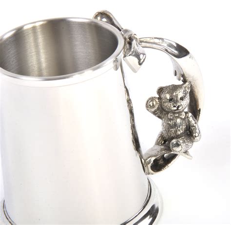 Enjoy your beer in a high quality classic pewter tankard! Teddy on Swing Pewter Mug in Wooden Gift Box - Teddy Bears ...