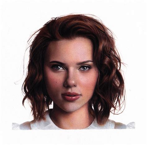 Scarlett Johansson Portrait Colored Pencils 15x20cm Rart