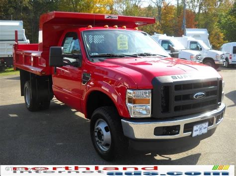 2009 Red Ford F350 Super Duty Xl Regular Cab Chassis Dump Truck