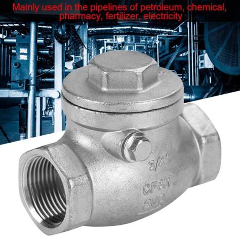 34 Npt Swing Check Valve Stainless Steel Ss316 Wog 200 Psi Pn16