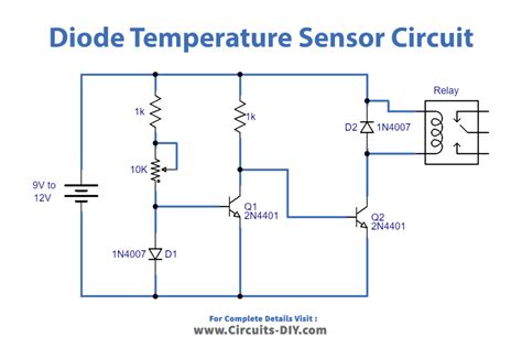Temperature Sensor Using 1n4007 Diodes