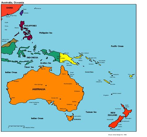 Политическая карта Австралии и Океании Австралия и Океания