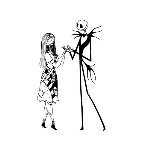 Jack And Sally In Heart Svg Couple Jack And Sally Svg The Nightmare