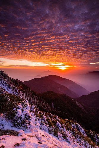 Sunset At Mt Hehuan Amazing Sunsets Scenery Beautiful Landscapes