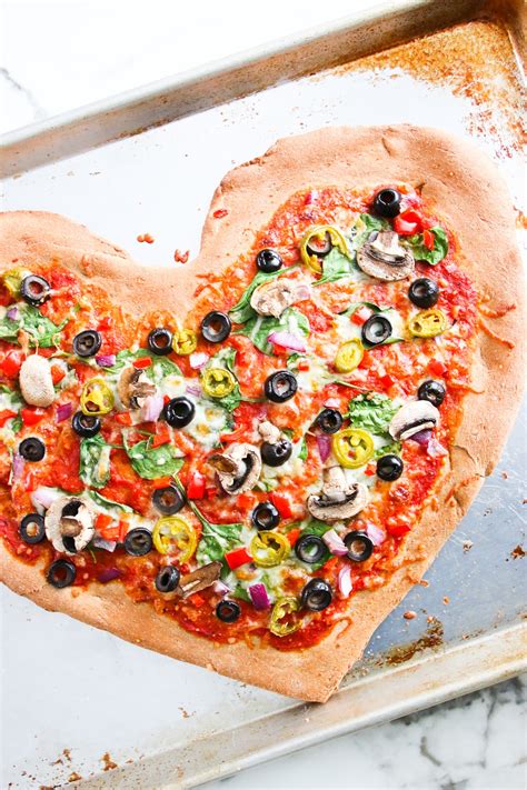 Heart Shaped Veggie Pizza