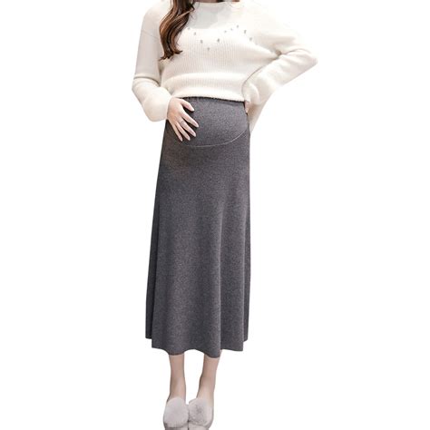 Spring Sweater Skirt Korean Fashion Maternity Belly Skirts Woolen