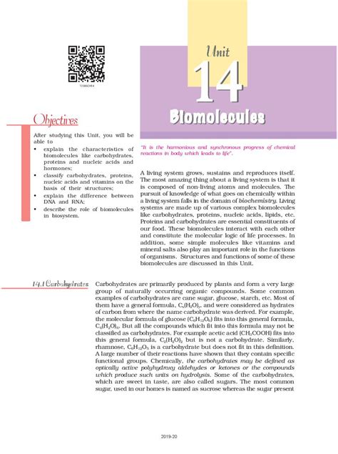 Ncert Book Class 12 Chemistry Chapter 14 Biomolecules