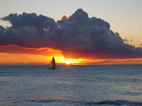 sailboat and summer sunset hale moana house of the sea at beach hawaii north shore oahu