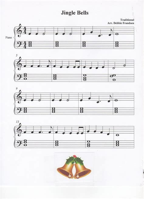 Jingle Bells Easy Piano, Beginner Christmas Piano, Jingle Bells Sheet