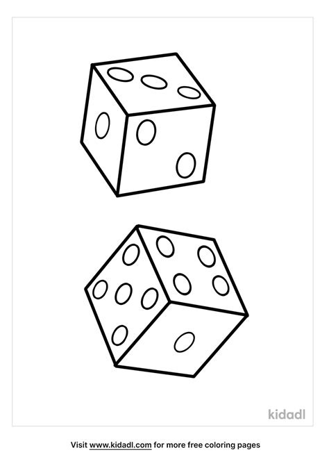 Dice Coloring Page Free Toys Coloring Page Coloring Home