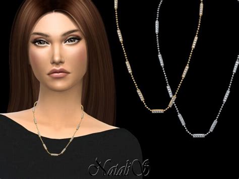Diamond Bar Necklace By Natalis At Tsr Sims 4 Updates