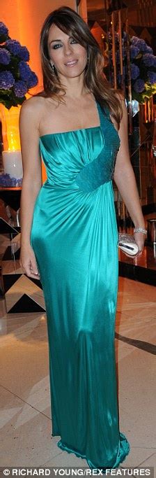 Liz Hurleys Emerald Satin Dress
