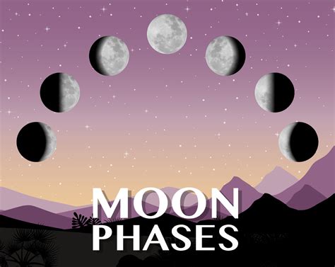 Phases Of The Moon For Science Education 6236071 Vector Art At Vecteezy