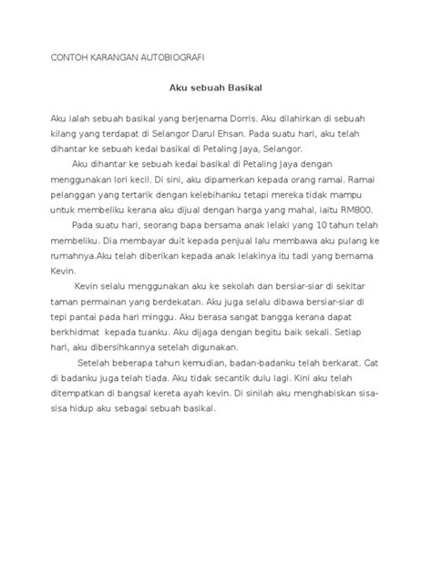 Saya sedang menunggu listrik pulih, tetapi saya pikir mungkin. Contoh Karangan Autobiografi Thn 3