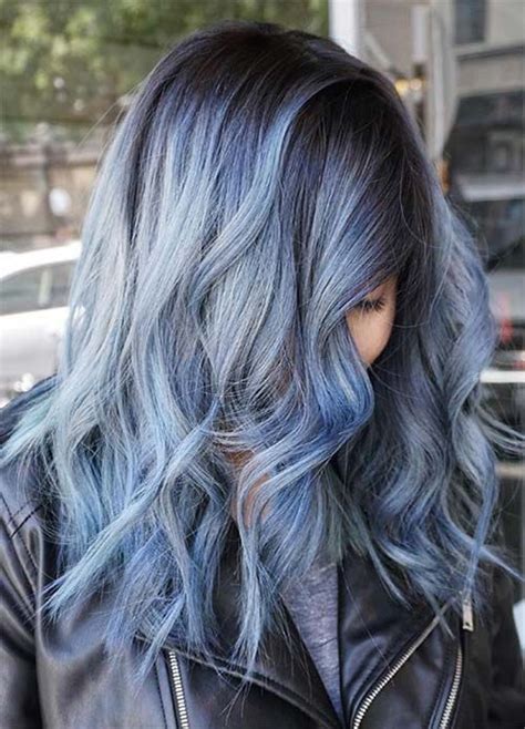 50 Magically Blue Denim Hair Colors You Will Love Denim Hair Hair