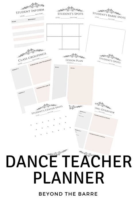 Beyond The Barre Ballet Teachers Lesson Plan Free Printable