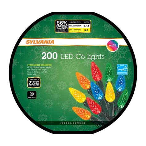 Sylvania 200 Count Multi Colored C6 LED Light Set V47941 22 Blain S