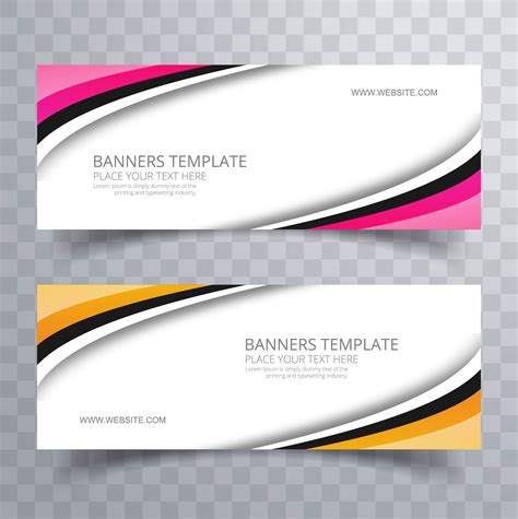 Elegant Colorful Stylish Wavy Banners Set Template Vector 241582 Vector