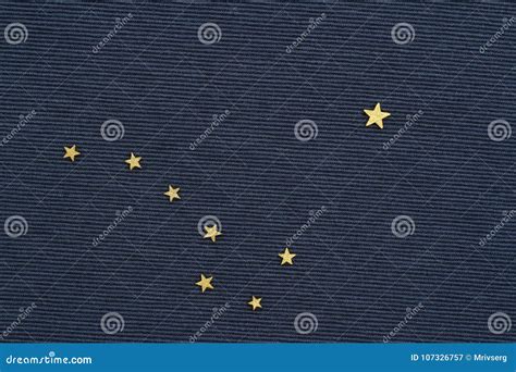 Starry Sky Flag Of Alaska Flat Lay Stock Image Image Of Dipper Flag