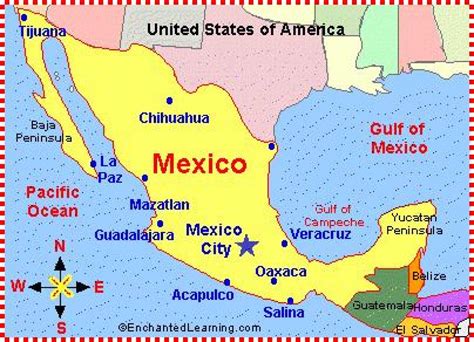 Mexico On Map A Map Of Mexico Central America Americas