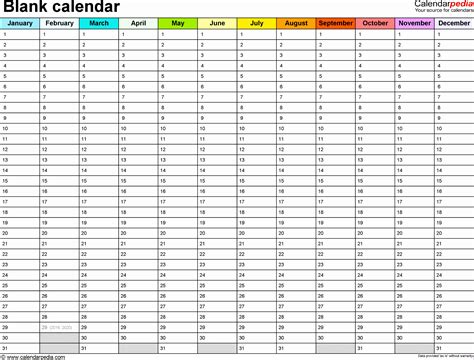 Calendar Templates Excel DocTemplates