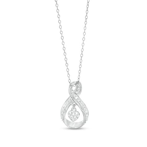 diamond accent infinity heart pendant in sterling silver zales outlet
