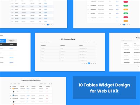 10 Tables Widget Design For Web Ui Kit Uplabs