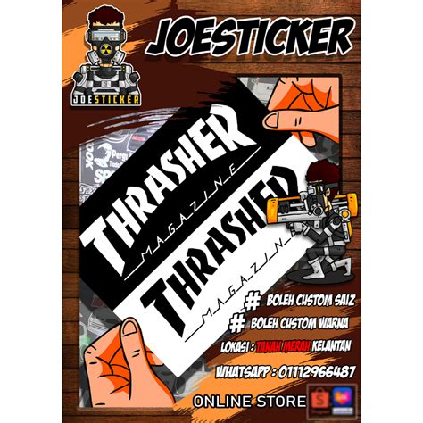 Sticker Trasher Magazine Pelbagai Saiz Dan Pilihan Warna Shopee Malaysia
