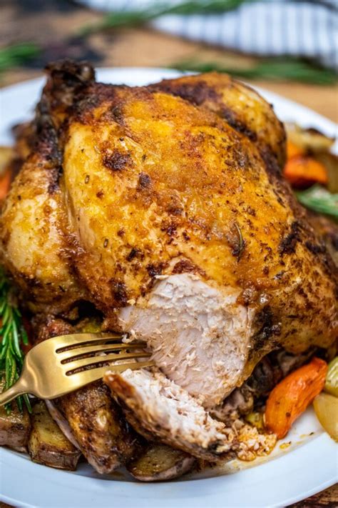 (in the photo at right, it's the round piece. Juicy Crockpot Whole Chicken Video - Sweet and Savory Meals