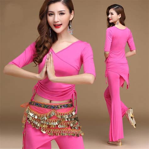 Oriental Belly Dance Costume Set Bellydance Pratice Clothing Indian Set Gauze Set Pants Color