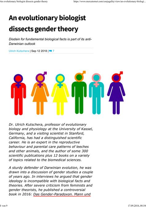 pdf an evolutionary biologist dissects gender theory