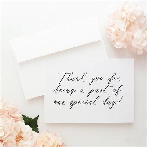 Thank You For Being A Part Of Our Special Day Card Gold Foil Etsy