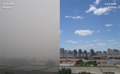 Living in beijing is the equivalent of smoking up to 1.5 cigarettes every hour. Photographs of Beijing on a smoggy day (June 19, 2009) and ...