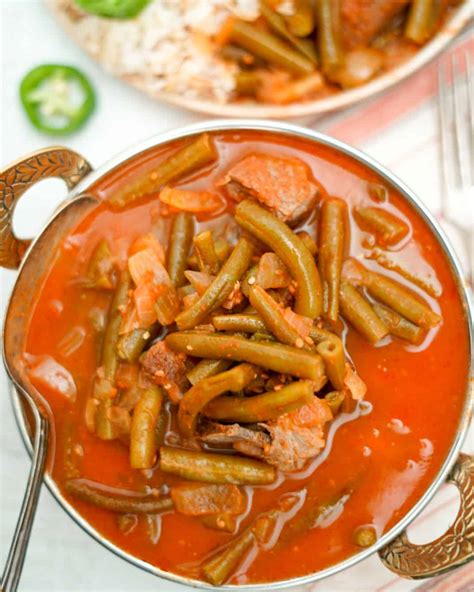 A Delicious Green Bean Stew Cooked In Tomatoes Sauce Palestine In A Dish