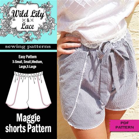 Wrap Shorts Pattern 307 Maggie Shorts Pdf Sewing Pattern Etsy