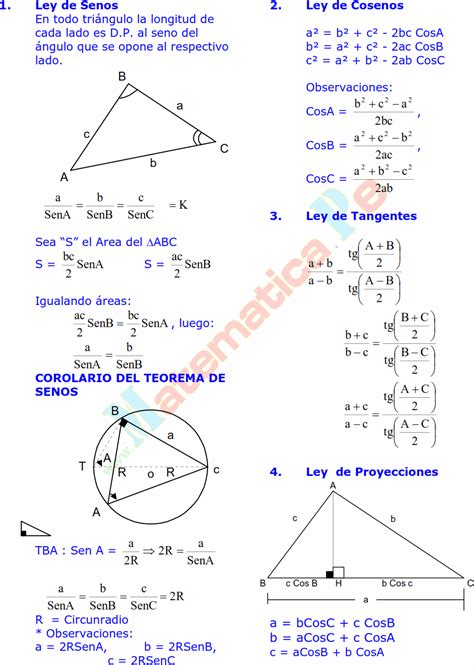 ResoluciÓn De TriÁngulos OblicuÁngulos Teorema Del Seno Y Del Coseno