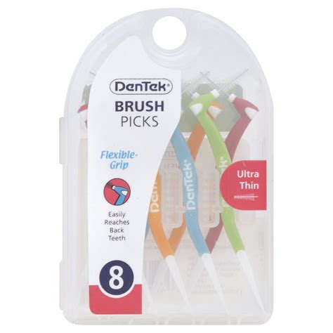 DenTek Brush Picks, Ultra Thin, 8 brush picks - Health 