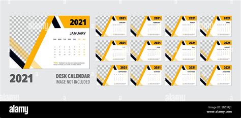 Creative 2021 Desk Calendar Design Vector Template Stock Vector Image