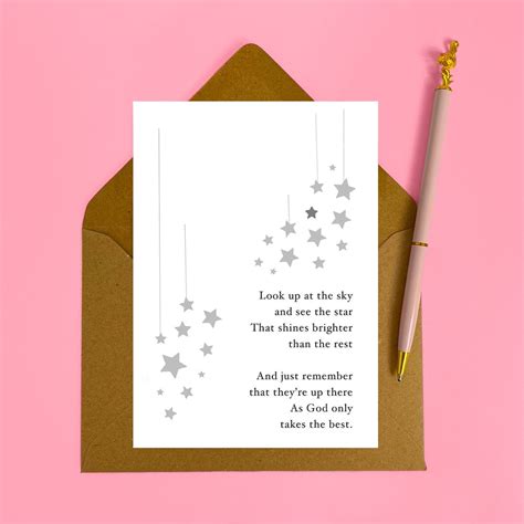 Stars With Sympathy Card Bereavement Sorry For Your Loss Etsy Uk
