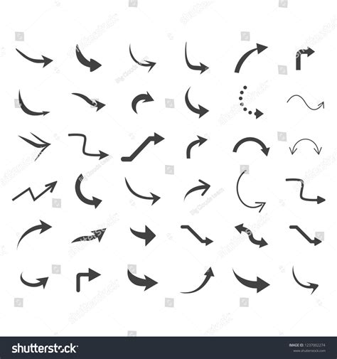 Vector Illustration Curved Arrow Icons 36 Stock Vector Royalty Free