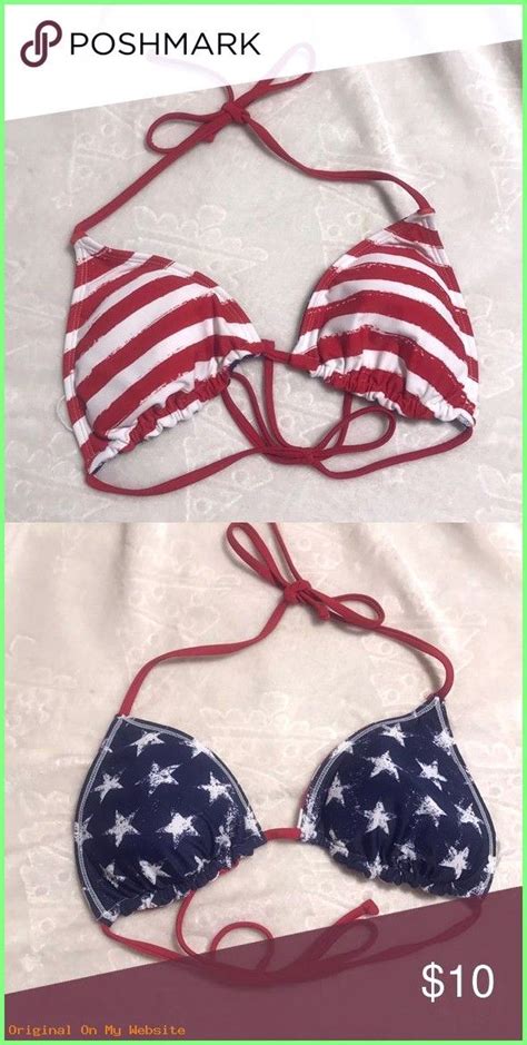 4th Of July Womens Bikini Top Color Red White And Blue Conditions