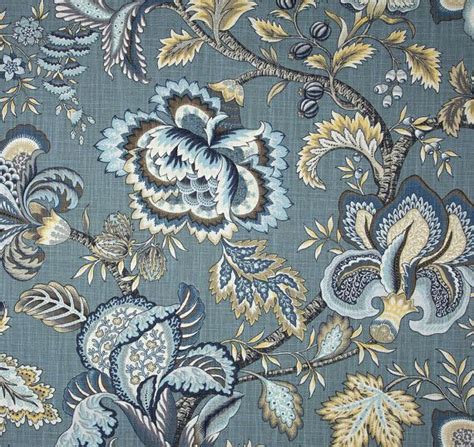 Jacobean Rod Pocket Blue Floral Drapes Curtains And Window Treatments