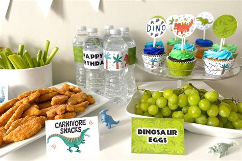 Dinosaur Birthday Party Food Ideas Dinosaur Themed Party Printables Dinosa Dinosaur