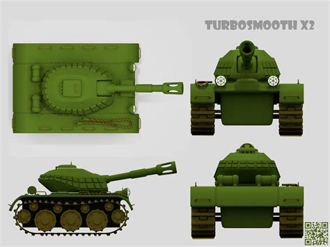 3d model tank cartoon vr ar low poly max obj 3ds fbx